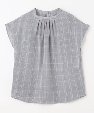 ANY 【洗濯機可能】プリントブラウス グレー系チェック