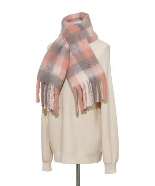 MOONBAT PAUL&JOE ACCESSOIRES(ポール&ジョー) ボリュームマフラー ブロックチェック ピンク