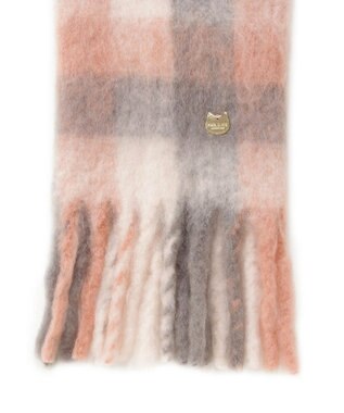 MOONBAT PAUL&JOE ACCESSOIRES(ポール&ジョー) ボリュームマフラー ブロックチェック ピンク