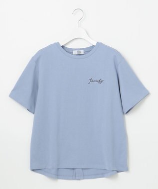 J.PRESS LADIES エンブロイダリー ロゴ Tシャツ サックスブルー系