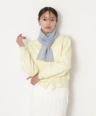 MOONBAT mila schon (ミラ・ショーン) カシミヤ100％ ジャガードプチマフラー リバーシブル