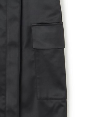 ICB 【洗える】 ハイマルチストレッチサテン スカート ブラック系