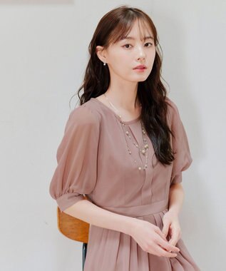 Tiaclasse 【洗える】シフォンワンピース ピンク