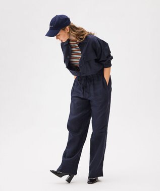 LENO LINEN WORK SHIRTS《UNISEX》リネンワークシャツ NAVY