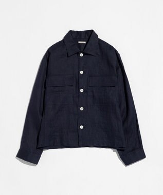 LENO LINEN WORK SHIRTS《UNISEX》リネンワークシャツ NAVY