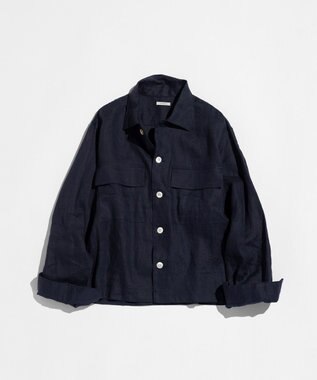LENO LINEN WORK SHIRTS《UNISEX》リネンワークシャツ NAVY