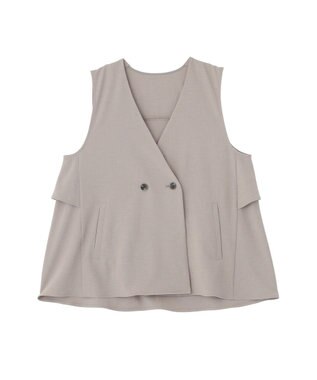 Green Parks イージーケアバックフリルジレ Gray Mixture