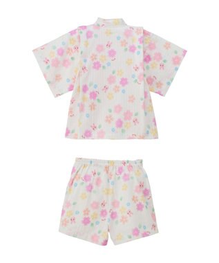 MIKI HOUSE HOT BISCUITS 【80-120cm】総柄 甚平スーツ ピンク