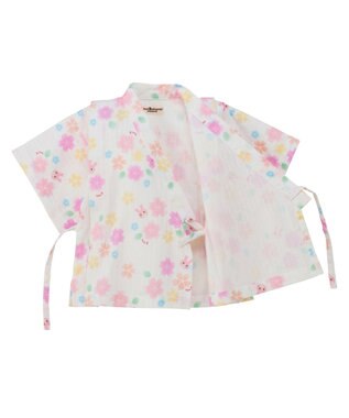 MIKI HOUSE HOT BISCUITS 【80-120cm】総柄 甚平スーツ ピンク