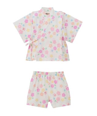 MIKI HOUSE HOT BISCUITS 【80-120cm】総柄 甚平スーツ ピンク