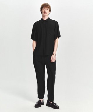 UNFILO MENS リネンライク シャツ ブラウン