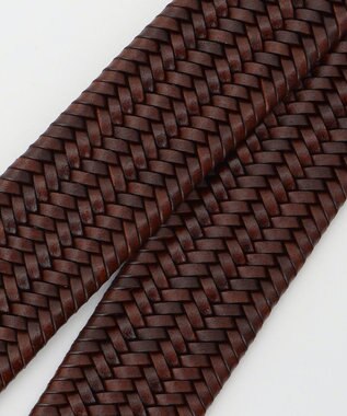 JOSEPH ABBOUD 【キングサイズ・イタリア素材・ストレッチ・日本製】 ストレッチレザー ベルト ダークブラウン系