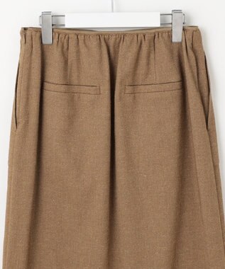 自由区 L シルクネップツイード スカート ダークキャメル