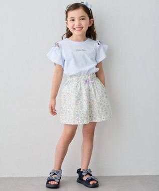 ANY KIDS 【綿100%】オンオフショルダー Tシャツ 【新色】サックスブルー