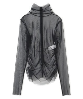 BEIGE， 【洗える・Precious 7月号掲載】TAMARIX / ストレッチチュールハイネックブラウス Black