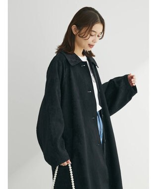 Green Parks ・ＥＬＥＮＣＡＲＥ　ＤＵＥ　ジャカードステンカラーコート Black