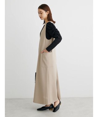 Green Parks ・ＥＬＥＮＣＡＲＥ　ＤＵＥ　２ｗａｙＶネックジャンスカ Gray Beige