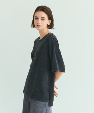 GRACE CONTINENTAL ピグメントTシャツ ブラック