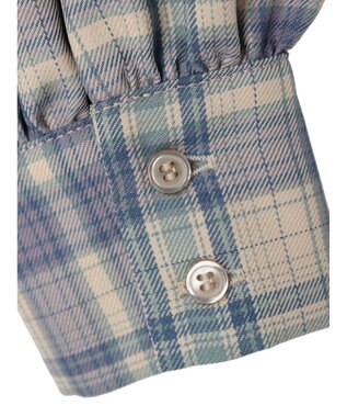 earth music&ecology ＣＨＥＣＫショートシャツジャケット Check Blue