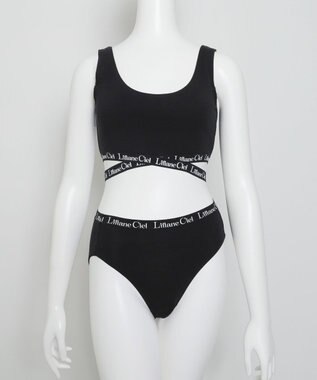 WEGO 【ハーフトップ＆ショーツセット】Liliane　Ciel　クロスロゴ ブラック