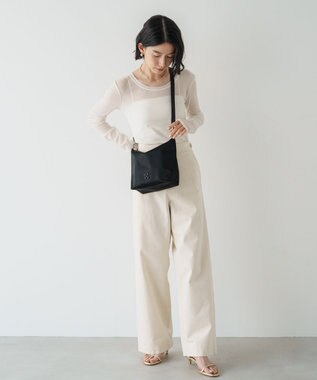 russet シンプルショルダーバッグ【クラウズナイロン】(CE-1467) Black