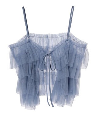 Green Parks ・ＥＬＥＮＣＡＲＥ　ＤＵＥ　２ｗａｙラメチュールフリルキャミ Blue