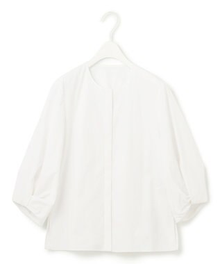 ICB 【洗える】 コットンナイロンタイプライター デザインブラウス オフホワイト系