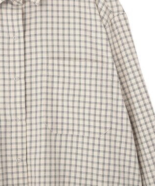 AMERICAN HOLIC ミニチェックショート丈シャツ Ivory