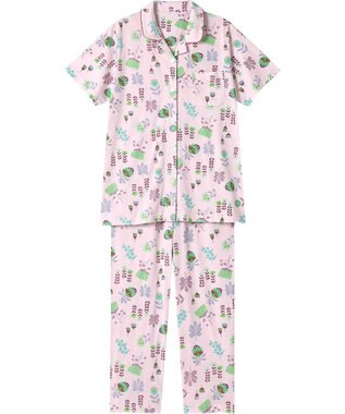 Wing ウイングスリープ パジャマ 5分袖 長ズボン 綿レーヨン天竺素材 レディース EP8024 ウイング／ワコール ピンク