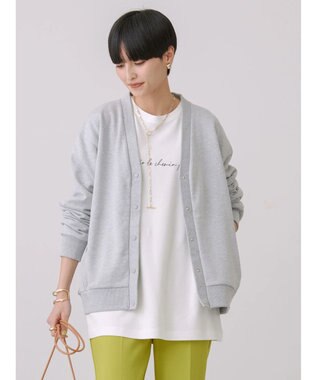 AMERICAN HOLIC 裏毛Ｖネックカーディガン Light Gray Mixture