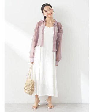 earth music&ecology ソデスリットクロップドシャツ Pink