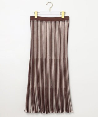 ANY SIS 【セットアップ可】シアーマルチカラーニット スカート ブラウン