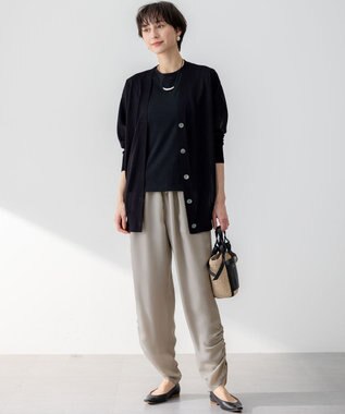 23区 【CanCam10月号掲載/CLASSY.10月号掲載】シャイニーシアー カーディガン ブラック系