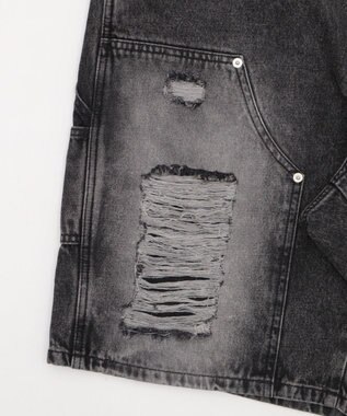 WEGO ダブルニーダメージデニムショーツ デニムブラックソノタ