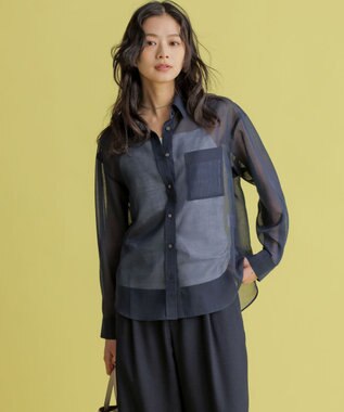 組曲 L エアリーボイルシアー シャツ