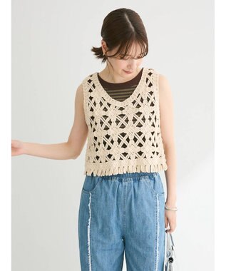 Green Parks ・ＳＵＧＡＲ　ＳＰＯＯＮ　ボーダーアメスリタンクトップ Khaki