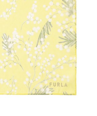 MOONBAT 【シルク100%】FURLA (フルラ) ミモザ シルクシフォンプリントスカーフ 150cm×35cm  手洗い可能 イエロー