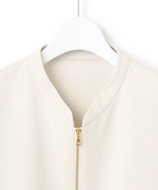 23区 【一部店舗限定/吸水速乾/UVカット/接触冷感】ストレッチジョーゼット フレンチスリーブ ブルゾン ベージュ系