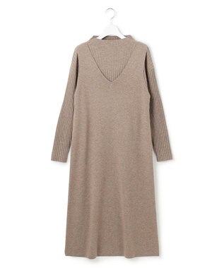 23区 L 【洗える】レイヤードニットツイン ワンピース ブラウン系