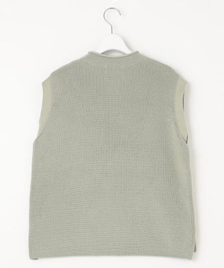 J.PRESS LADIES L 【洗える】CLEAR COTTON BLEND ニット ベスト スモーキーグリーン系