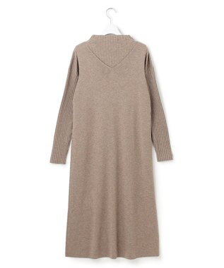 23区 L 【洗える】レイヤードニットツイン ワンピース ブラウン系