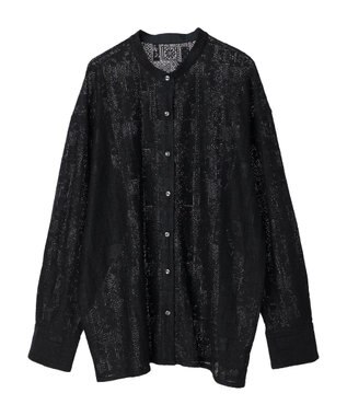 Green Parks 総レースシャツ Black