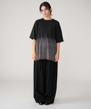WEGO 【ユニセックス着用ITEM/MLサイズ展開】グラデーションワンポイントT（SS） ブラックその他