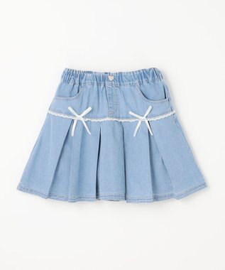 ANY KIDS 【洗濯機可能】プリーツ ミニスカパン デニム