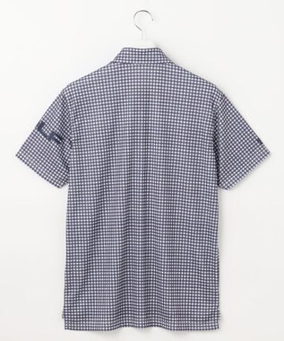 23区GOLF 【MEN】【接触冷感・UVケア・吸水速乾】ギンガムチェック柄 ポロシャツ ネイビー系3