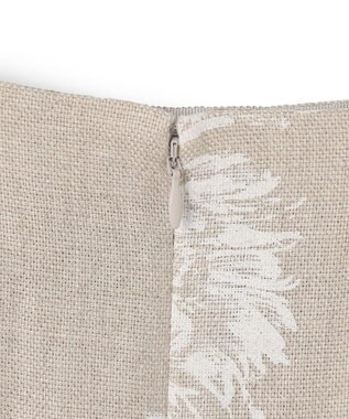 ICB L 【洗える】リネンオックスフラワープリント スカート トープ系