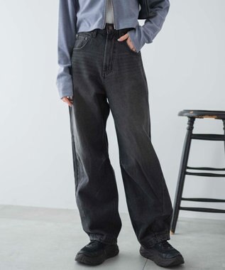 WEGO カーブデニムパンツ ブラック中濃色