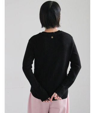 Te chichi チャーム付きワッフルニットプルオーバー ブラック