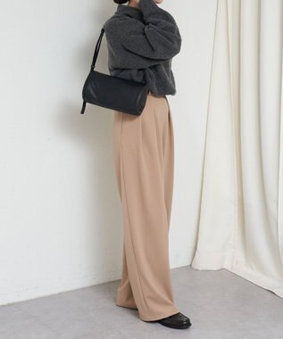 russet ソフトレザーロールショルダーバッグ(CE-1661) Black