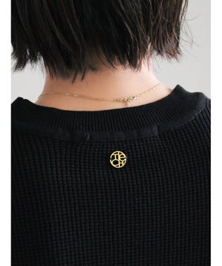 Te chichi チャーム付きワッフルニットプルオーバー ブラック